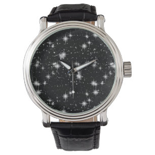 Montre Étoiles brillantes lumineuses dans l'espace
