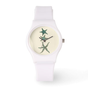 Montre Étoiles de mer triples bleu vert