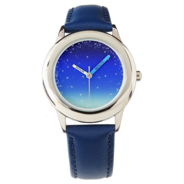 Montre Étoiles en bleu (devant)