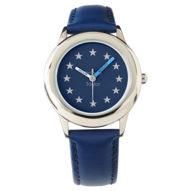 Montre Étoiles en bleu (devant)