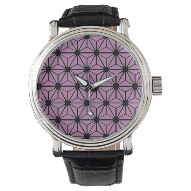 Montre Étoiles noir et violet (devant)