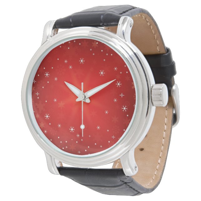 Montre étoiles rouges et blanches (Incliné)