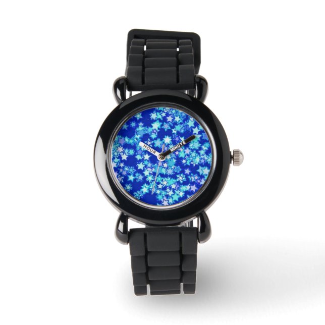Montre Étoiles, tons bleu pâle contre bleu foncé (Recto)