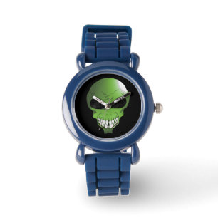 Montre étrangère verte d'enfants