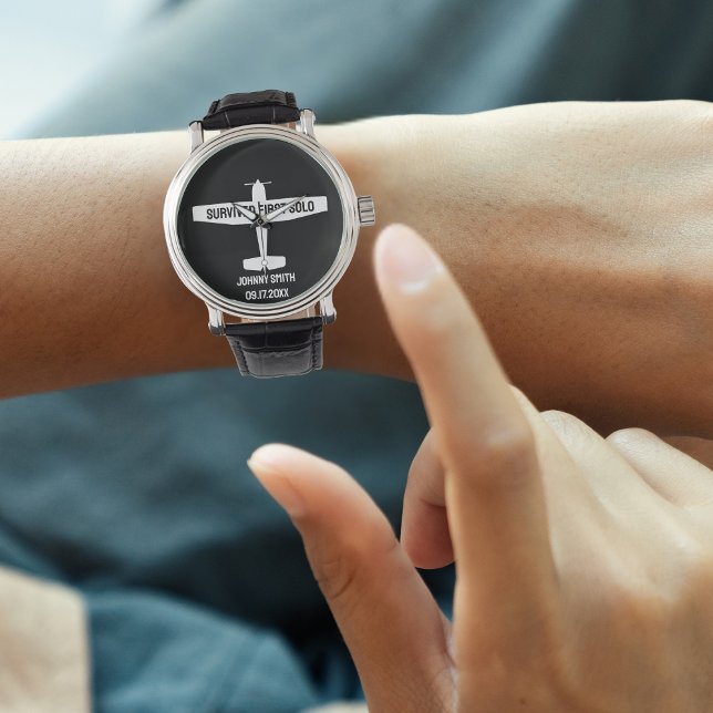 Montre Étudiant pilote premier avion solo amusant Aviatio (Créateur téléchargé)