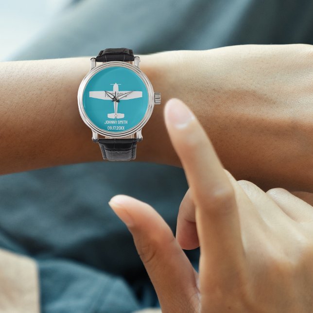 Montre Étudiant pilote premier avion solo Blue Aviation (Créateur téléchargé)