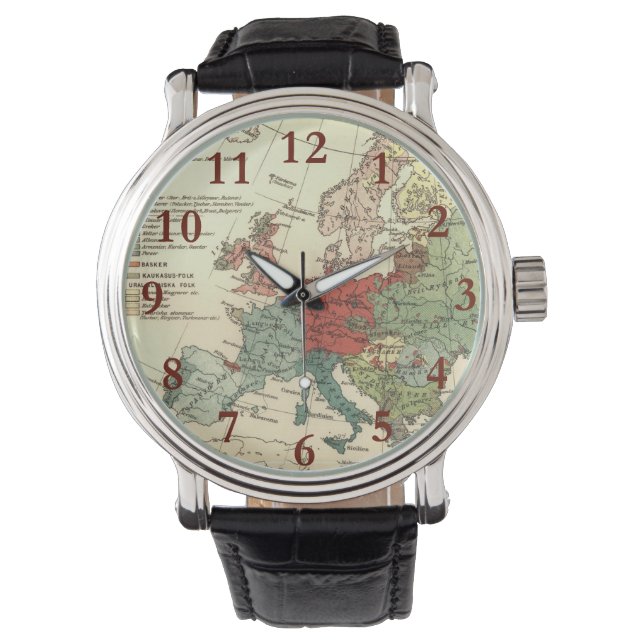 Montre Europe Carte Pays Antique Mondiale (devant)