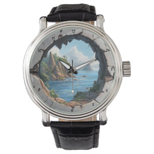 Montre "Évasion Côtière" - Cadre de Fenêtre Cassée Nautiq