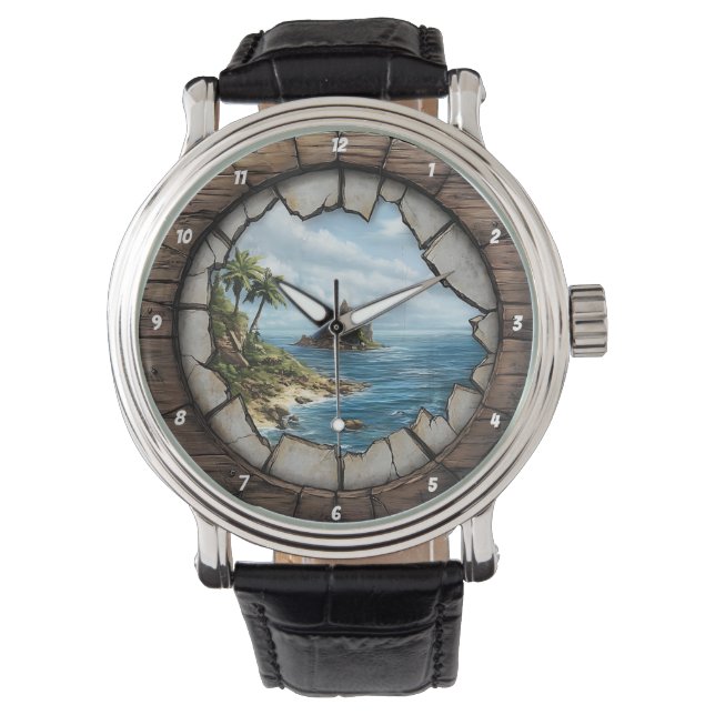 Montre Évasion Insulaire Fenêtre Naúticque Rustique Côtiè (devant)