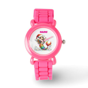 Montre eWatch :  Pochette rose personnalisée festive 