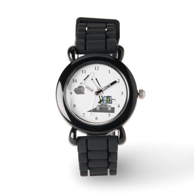 Montre Excavateur à chaíne blanc (Recto)
