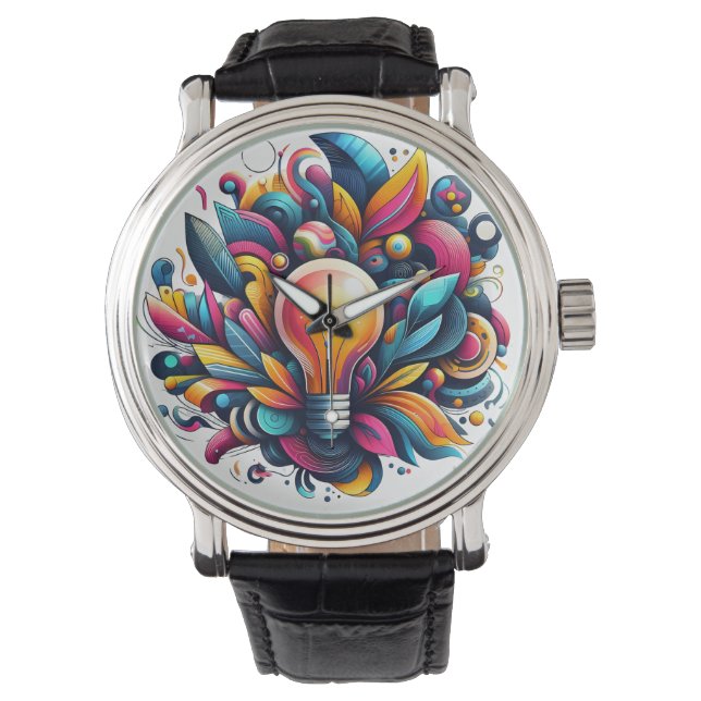 Montre Explosion Abstraite de l'ampoule lumineuse (devant)