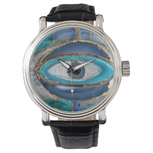 Montre Eye Amulet Agate and gold
