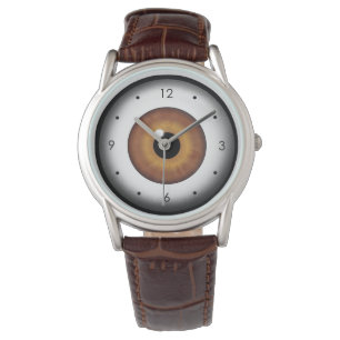Montre Eyeball Brown Eyeball Custom Wrist Watch