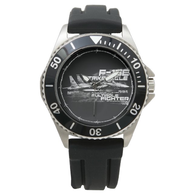 Montre F-15E Strike Eagle Crown Protector Black Rubber (devant)