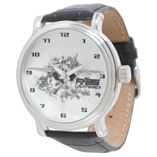 Montre F-35 cuir vintage noir de la foudre II