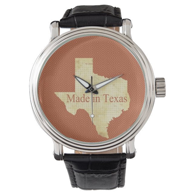 Montre Fabriqué au Texas Rouge rouillé (devant)
