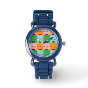 Montre Face de bloc de monstre souriant