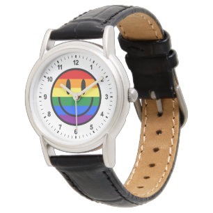 Montre Face souriante arc-en-ciel