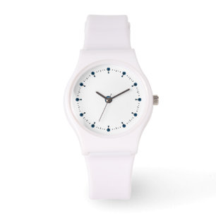Montre faciale sans numéro avec points bleus