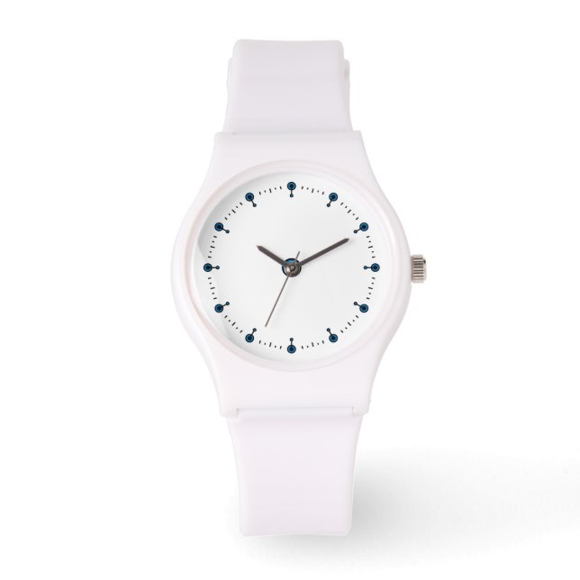Montre faciale sans numéro avec points bleus (Recto)