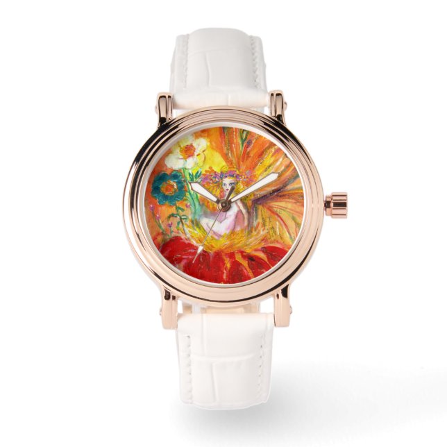 Montre FAIRY DES FLEURS, Imaginaire Jaune Rouge (Recto)