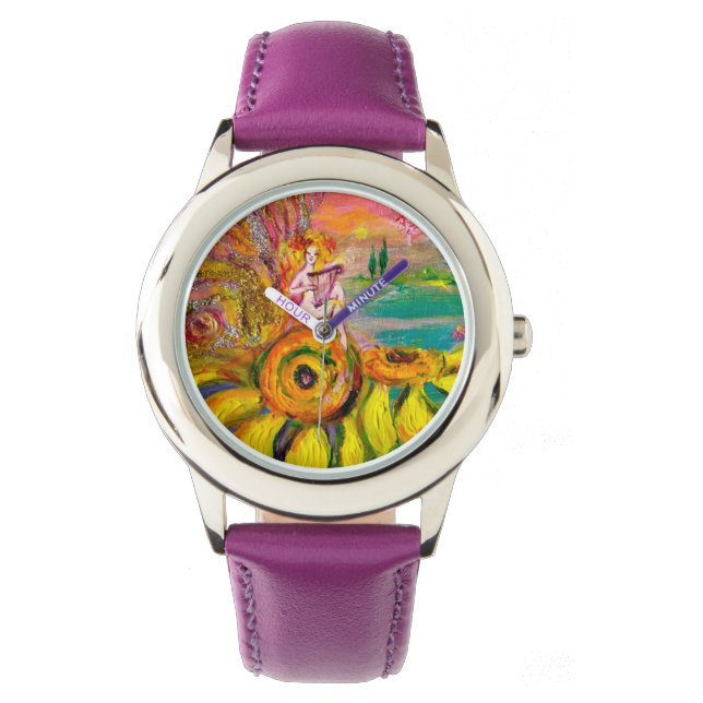 Montre FAIRY OF THE SUNFLOWERS.Pink Fuchsia (devant)