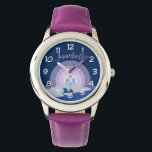 Montre Fairytale Castle et Unicorn Personnalisé<br><div class="desc">Paysage Fairytale avec château et montres personnalisées.</div>