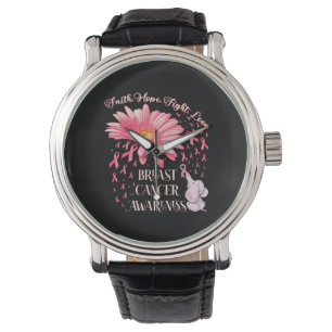 Montre Faith Hope Fight Love Elephant Cancer du sein