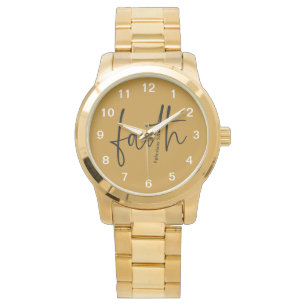 Montre Faith Simple Bible Verse Citation Typographie Noir