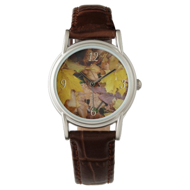 Montre Fallen Maple Feuille Jaune Automne Nature (devant)
