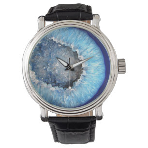 Montre Falln Geode en cristal bleu