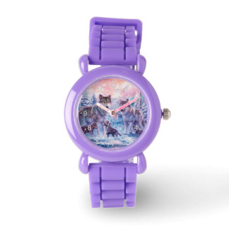 Montre Famille De Loups Peinture
