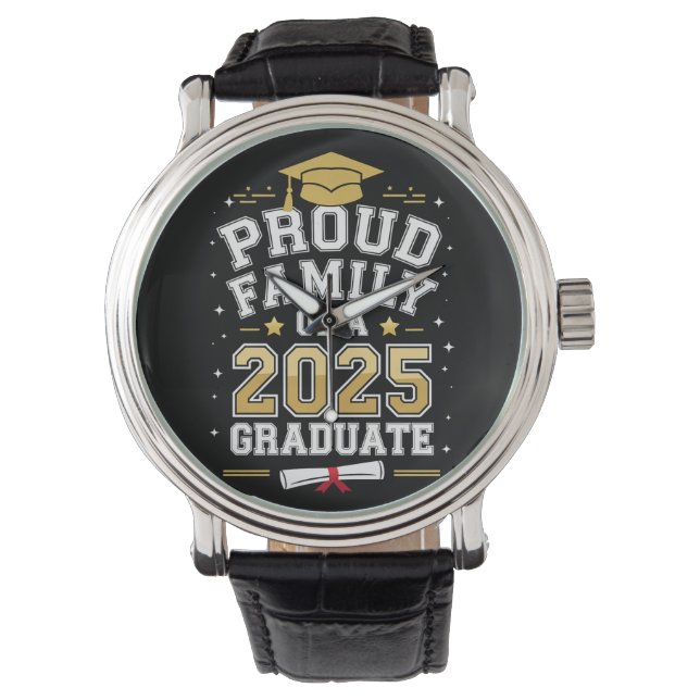 Montre Famille fière d'une promotion de diplômé 2025 (devant)