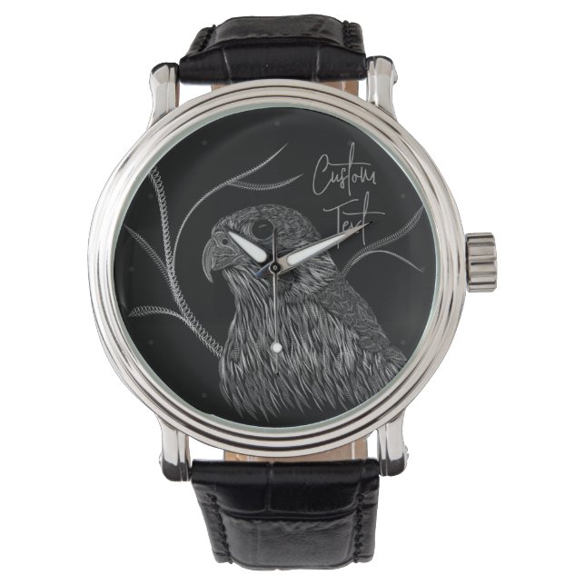 Montre Faucon pèlerin dans les branches de l'arbre avec é (devant)