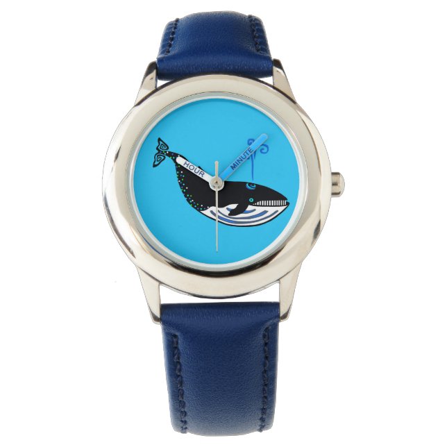 Montre Faune - BALEINE Bleue - Amoureux des animaux - Nat (devant)