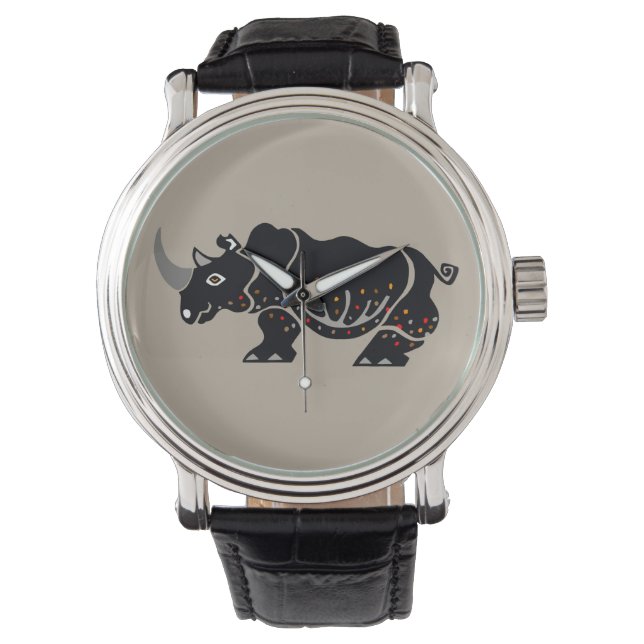 Montre Faune - Cool RHINOCEROS - Nature - Conservation (devant)