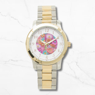 Montre Faux colorées Brodées Florales Élégantes femmes