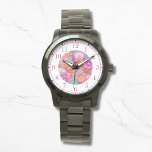 Montre Faux colorées Brodées Florales Élégantes femmes<br><div class="desc">Faux coloré brodé Floral Elegant Womans Watches dispose d'une tendance florale moderne imitation broderie colorée en rose,  violet,  orange,  bleu et jaune. Créé par Evco Studio www.zazzle.com/store/evcostudio</div>