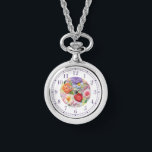 Montre Faux colorées Brodées Florales Stylish Femmes<br><div class="desc">Faux coloré brodé Floral élégant Womans Watches présente une tendance florale moderne imitation broderie colorée en rose,  violet,  orange et rouge sur un arrière - plan vert pastel. Créé par Evco Studio www.zazzle.com/store/evcostudio</div>