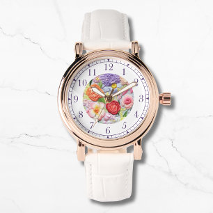 Montre Faux colorées Brodées Florales Stylish Femmes