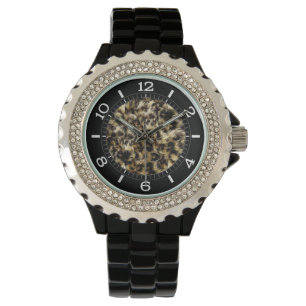 Montre Faux Fur Wild Style Leopard Camo Imprimer Cadran