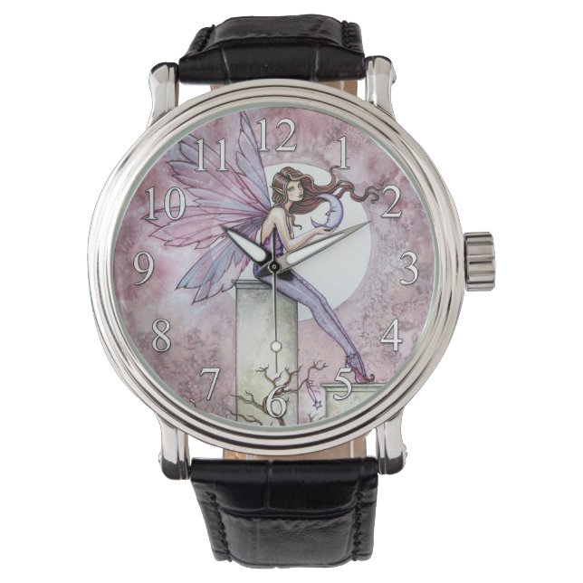 Montre Fée violette avec Petite Lune Imaginaire Art (devant)