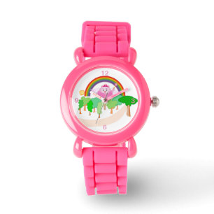 Montre féerique mignonne d'arc-en-ciel de courroi