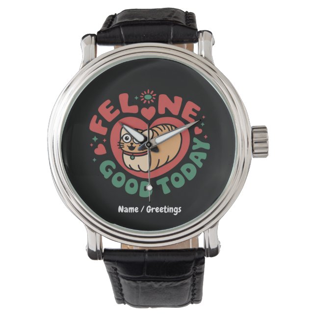 Montre Feline Bon aujourd'hui Whimsical Conception Chat (devant)