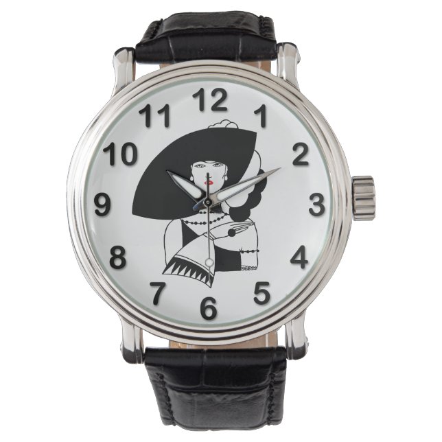 Montre Femme Art Déco En Gros Gants Casquettes RL (devant)
