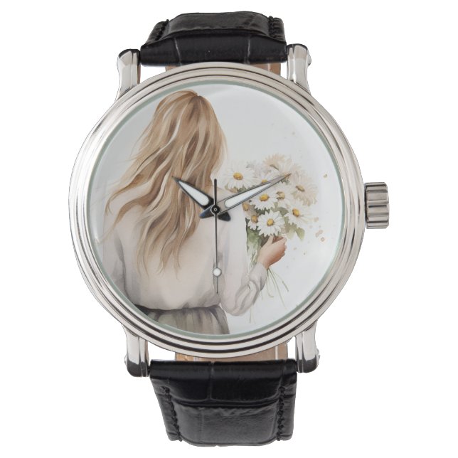Montre Femme Avec Daisy Bouquet (devant)