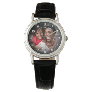 Montre Femme avec photo personnalisée moderne et texte pe