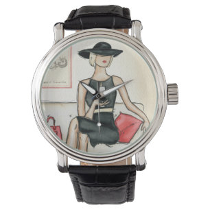 Montre Femme buvant du vin rouge