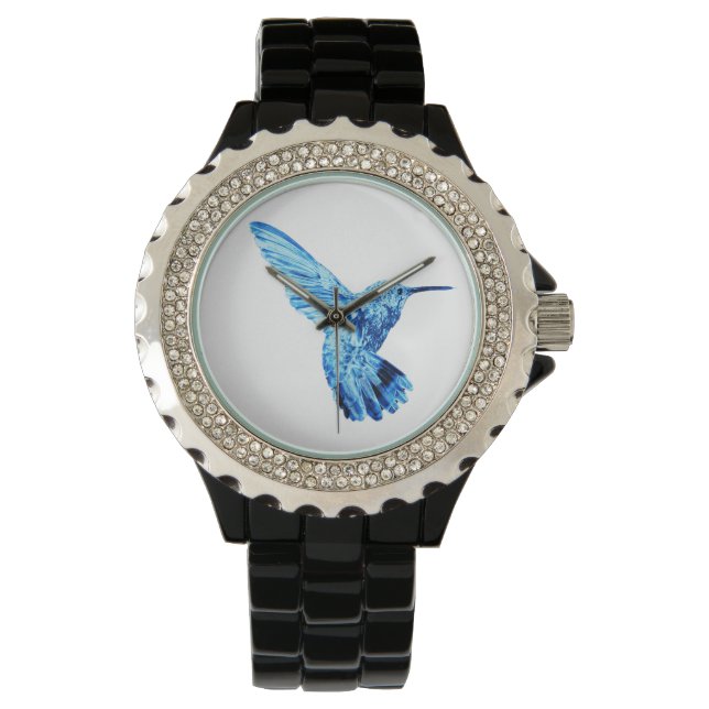 Montre femme colibri bleu (devant)